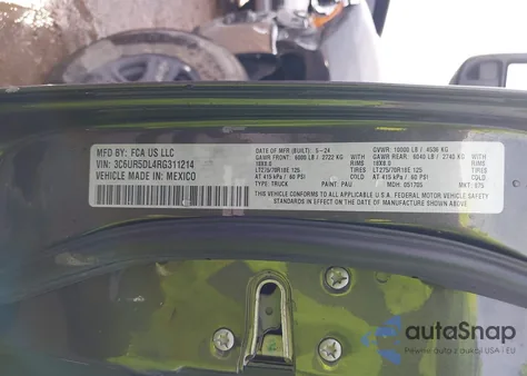 2024 Ram 2500 Big Horn 4X4 6'4 Box from USA, damaged, VIN 3C6UR5DL4RG311214